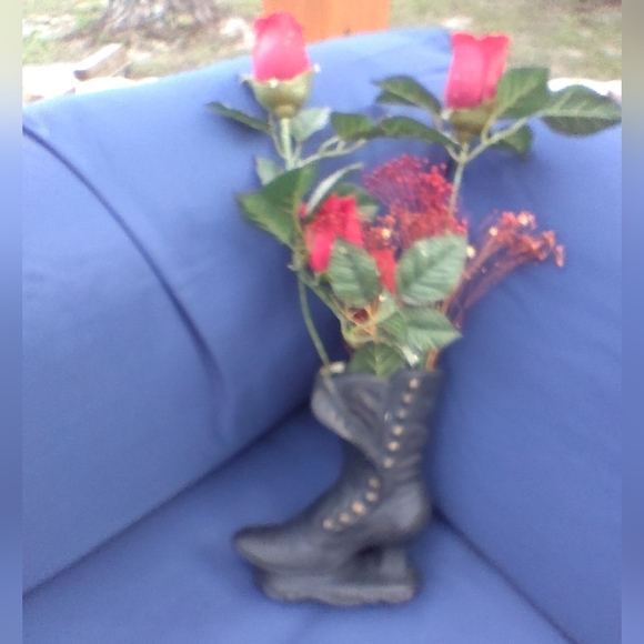 Vintage Ceramic Black Witch Boot Vase Witches Boot Vase Halloween - Picture 1 of 9